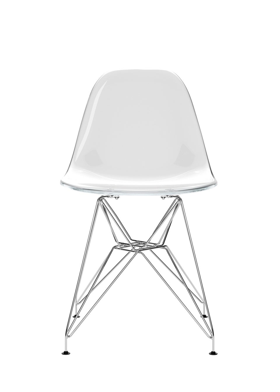 Aura Calama Clear/Silver Legs Dining Chair (Pack Of 2)