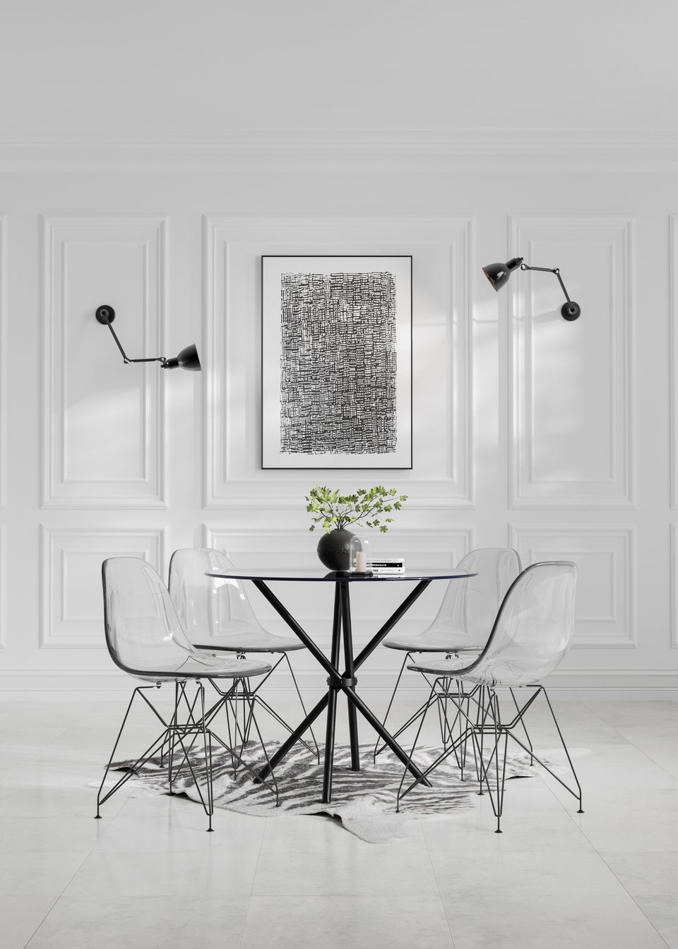 Aura Calama Smoked Black/Black Legs Dining Chair (Pack Of 2)