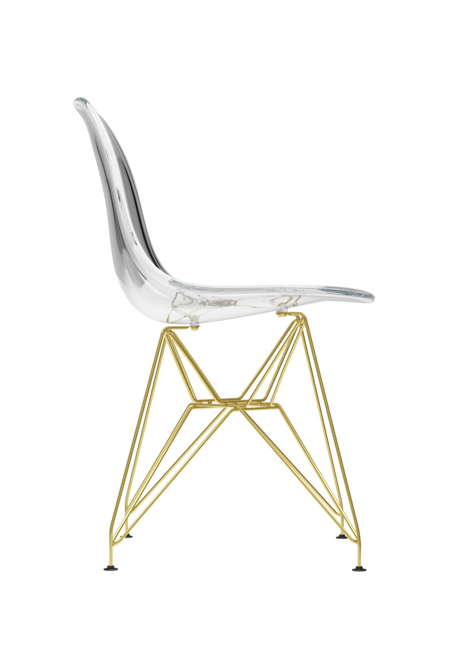 Aura Calama Clear/Gold Legs Dining Chair  (Pack Of 2)