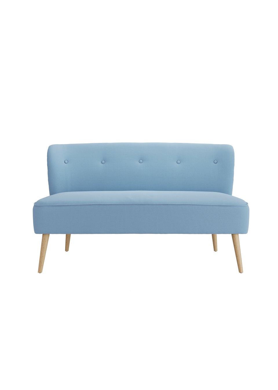 Aura Linda Cornflower Blue/Blonde Wood 2 Seater Sofa