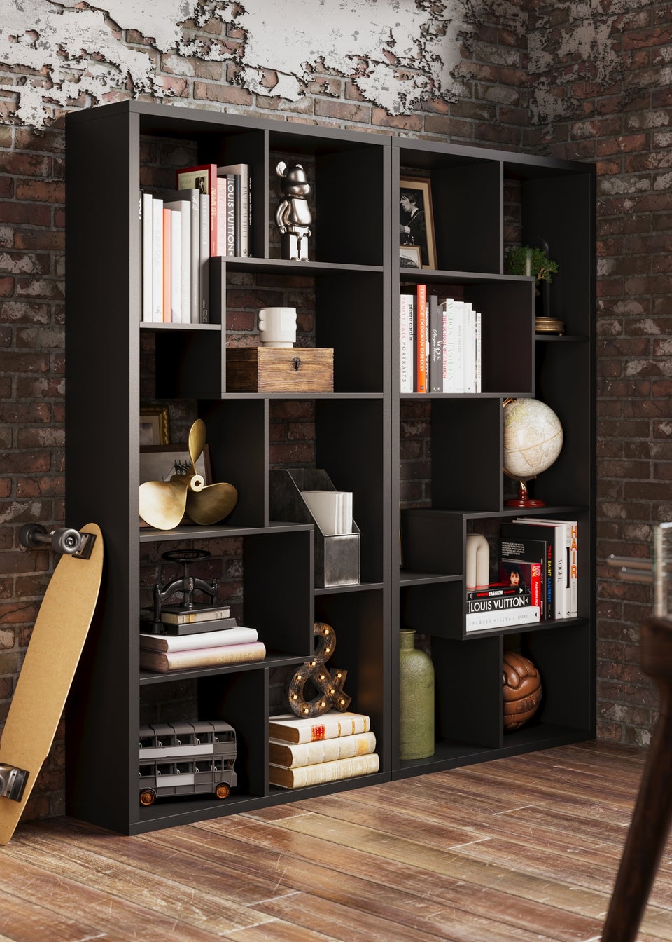 Aura Clarence Black Shelving Unit