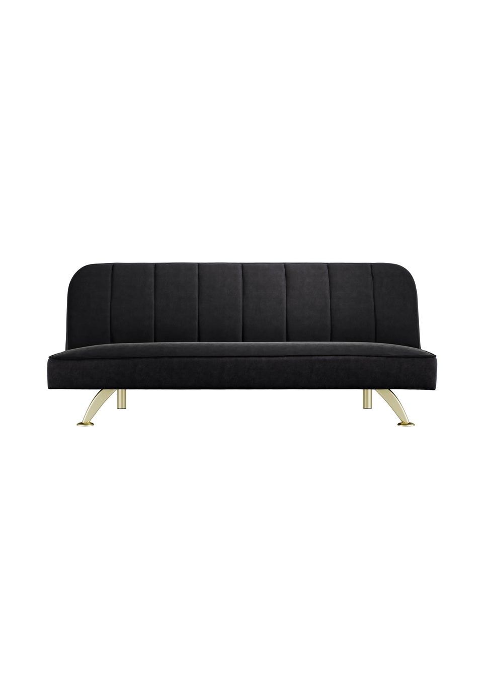 Aura Napoleonville Black Velvet/Brushed Gold Sofa Bed
