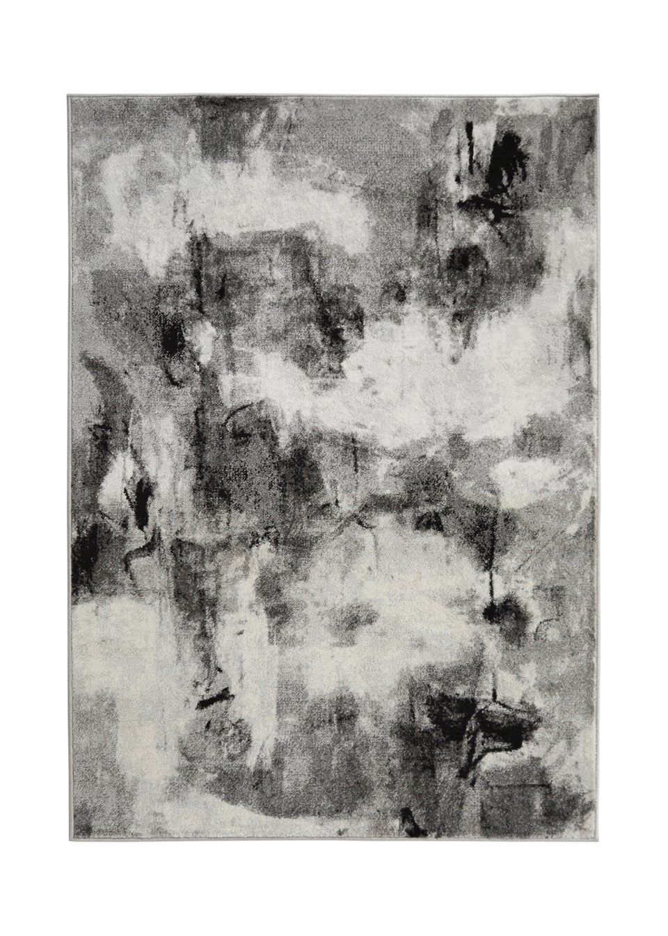 Homemaker Monochrome Grey/Black Horizon Marble Rug (120x170cm)