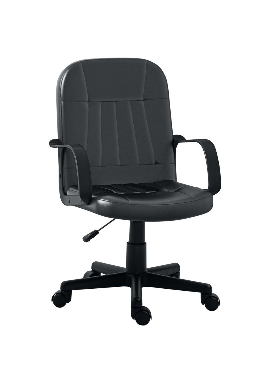 HOMCOM Black PU Leather Swivel Office Chair (59.5cm x 60cm x 104cm)