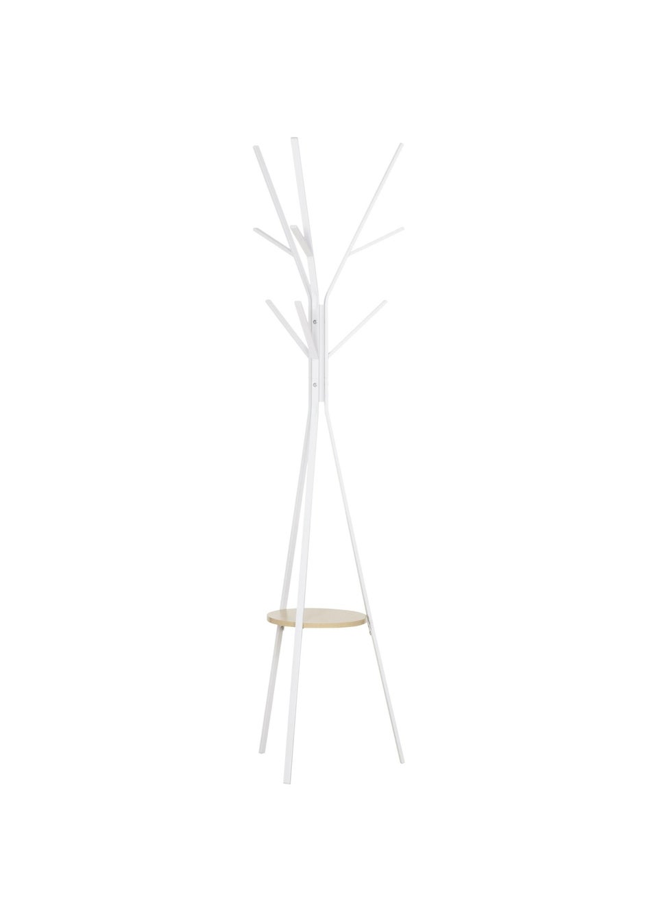 HOMCOM White Free Standing Coat Rack (45cm x 45cm x 180cm)