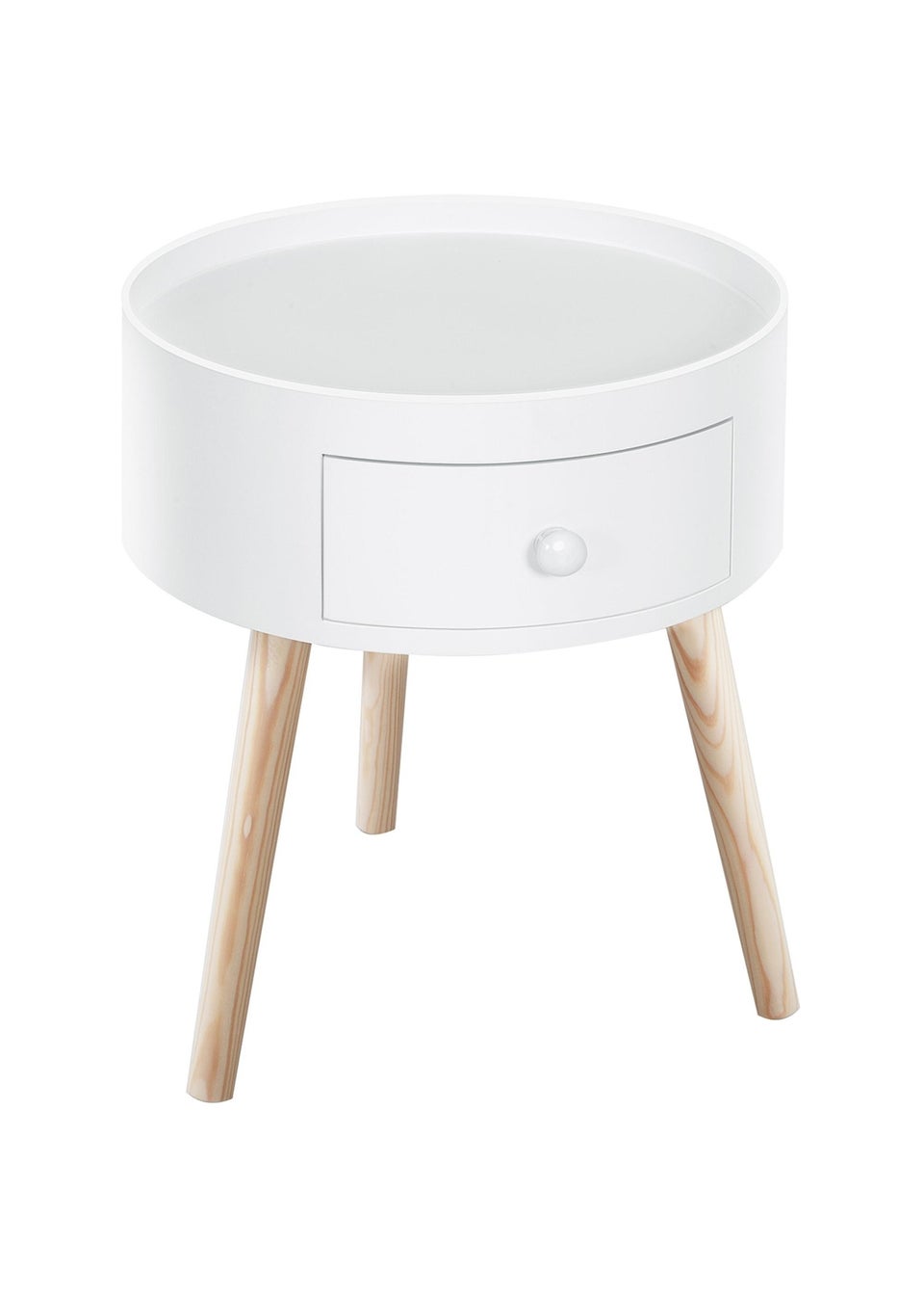 HOMCOM White Round Corner Coffee Table (38cm x 38cm x 45cm)