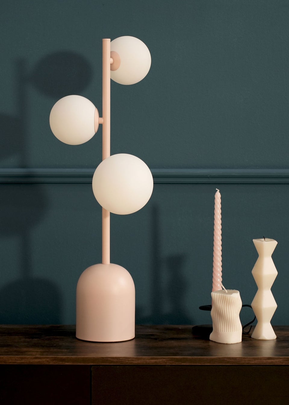 ValueLights Marlow Blush Pink Table Lamp (61cm x 25cm)