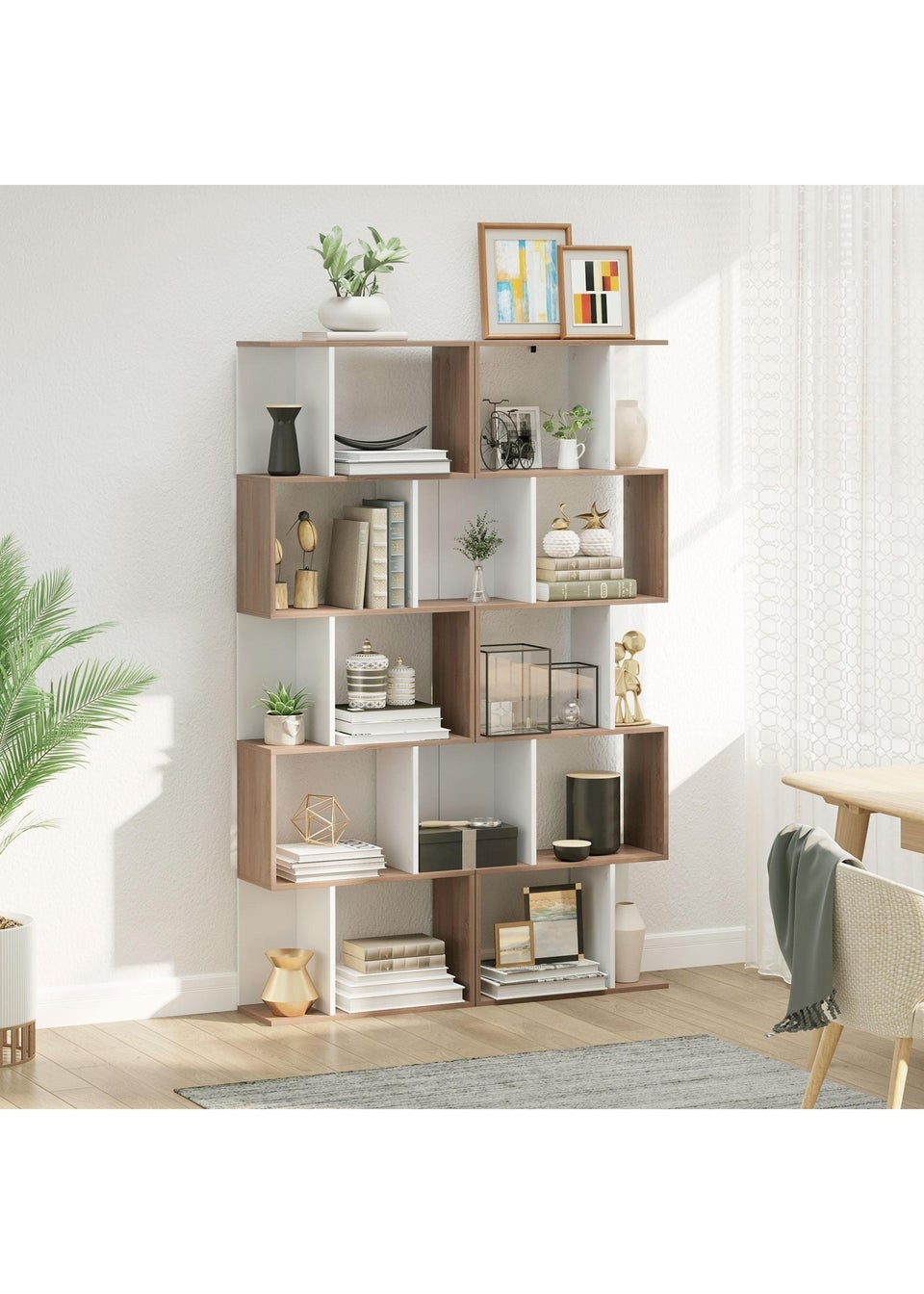 HOMCOM Natural 5-tier Display Shelving Bookcase (60cm x 24cm x 184.5cm)