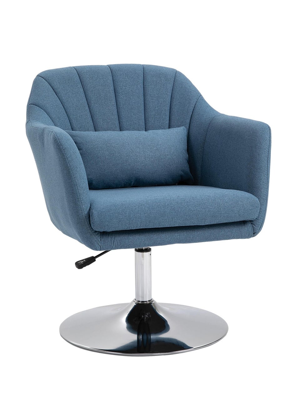 HOMCOM Blue Stylish Retro Linen Swivel Tub Chair (60cm x 60cm x 91cm)