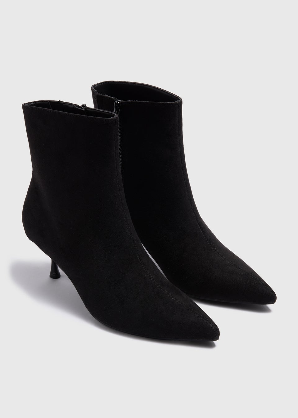 Black Wide Fit Pointed Ankle Boots Matalan