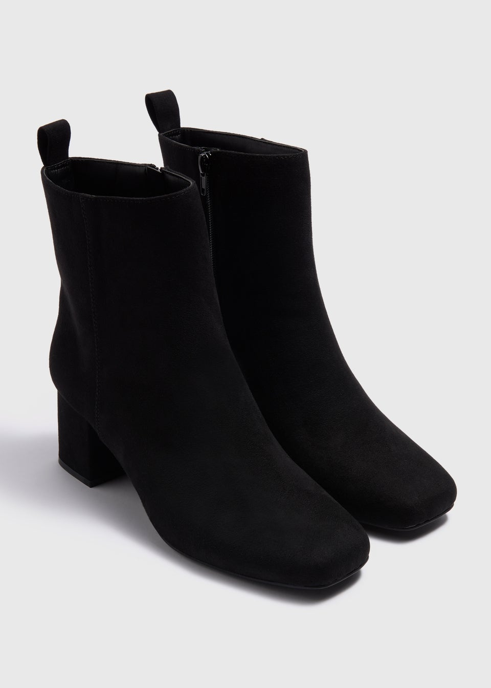 Black Wide Fit Block Heel Ankle Boots Matalan