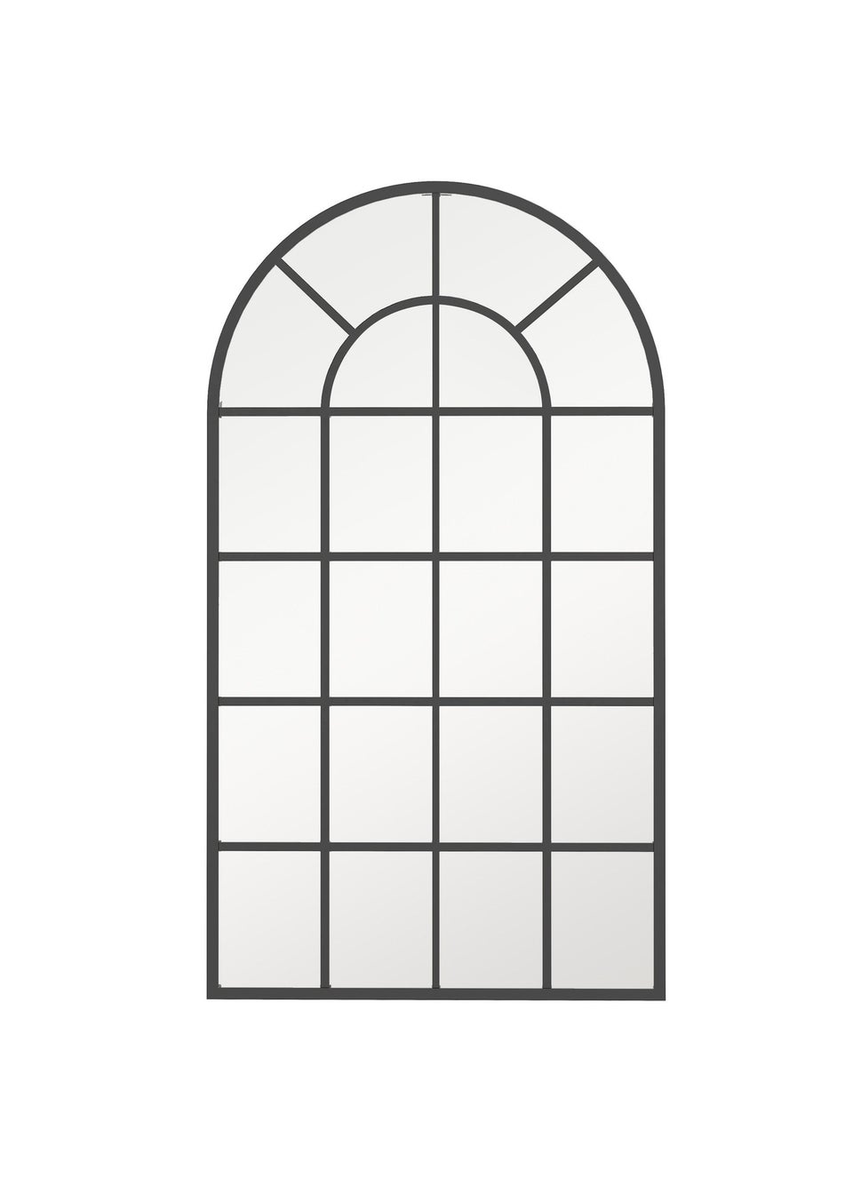 HOMCOM Black Modern Arch Wall Mirror (100cm x 62cm x 2.5cm)