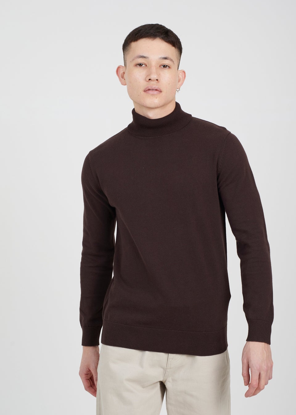 Brave Soul Chocolate Roll Neck Jumper Matalan