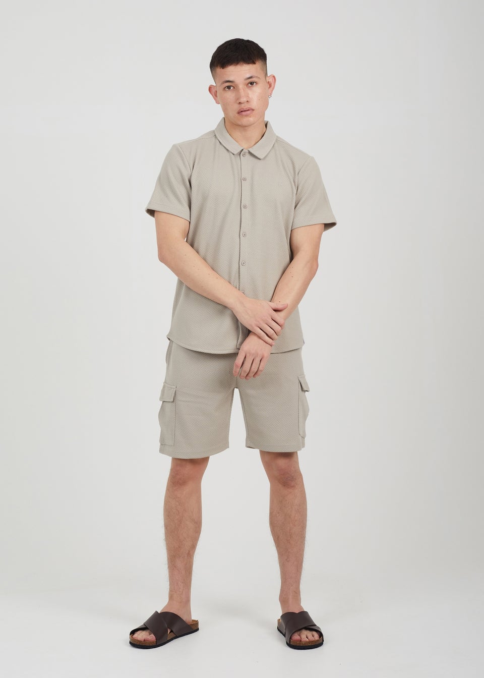 Brave Soul Soft Green Short Sleeve Textured Shirt