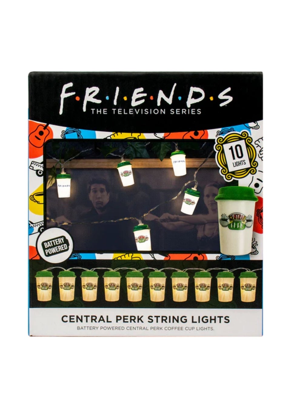 Friends Black Central Perk Coffee Cup String Lights