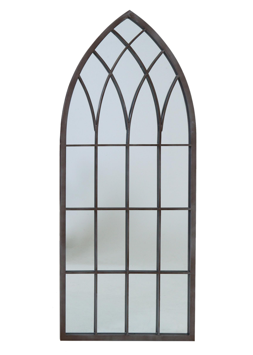 Charles Bentley Decorative Large Outdoor Grey Arch Mirror (115cm x 50cm x 2.5cm)