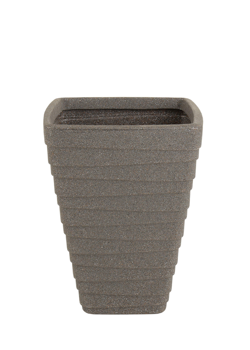 Charles Bentley Grey Pair of Tall Trojan Square Granite Pots (Dia. 40cm)