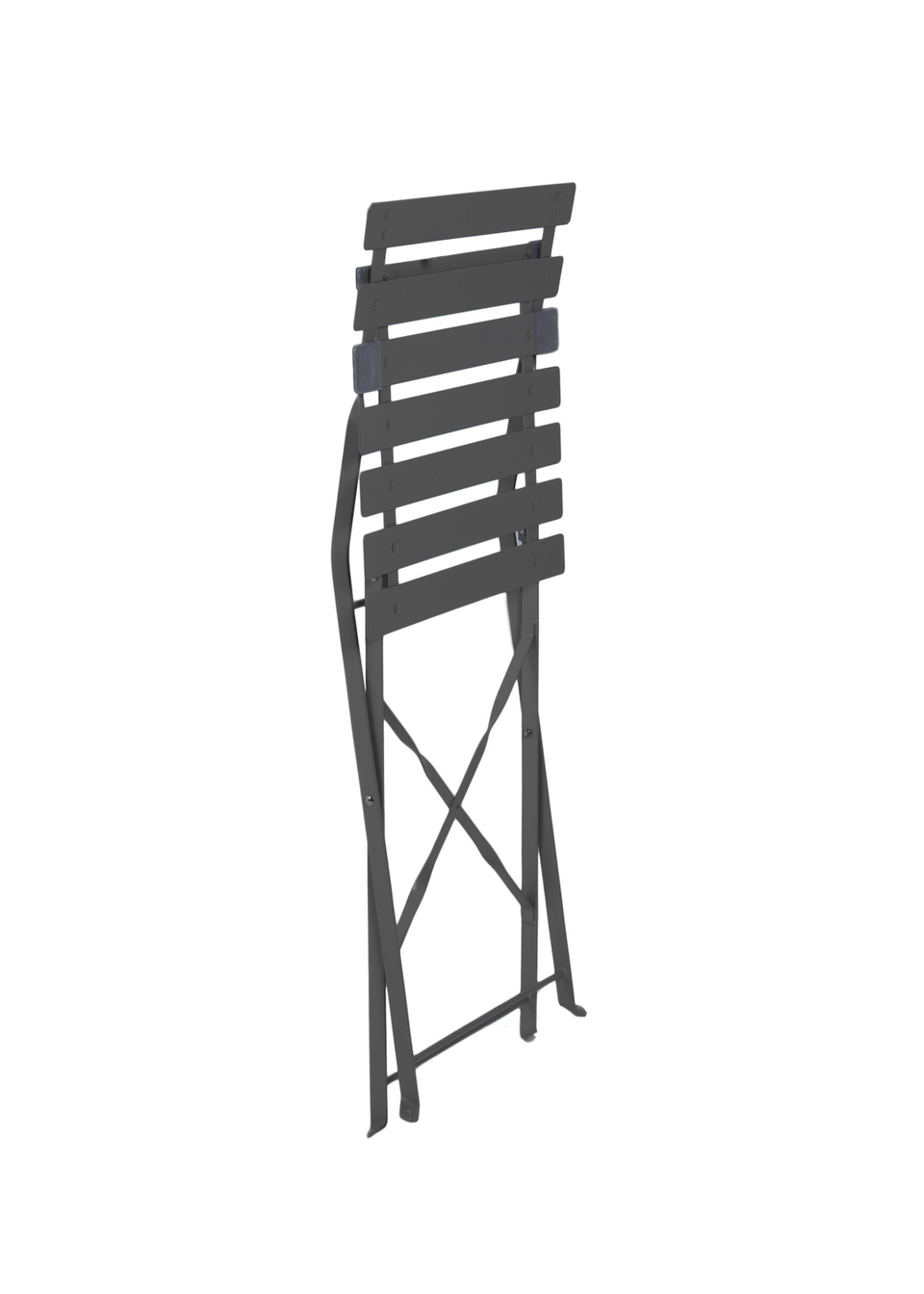Charles Bentley Folding Metal Dark Grey Bistro Set for Patio or Garden (2 Seater)