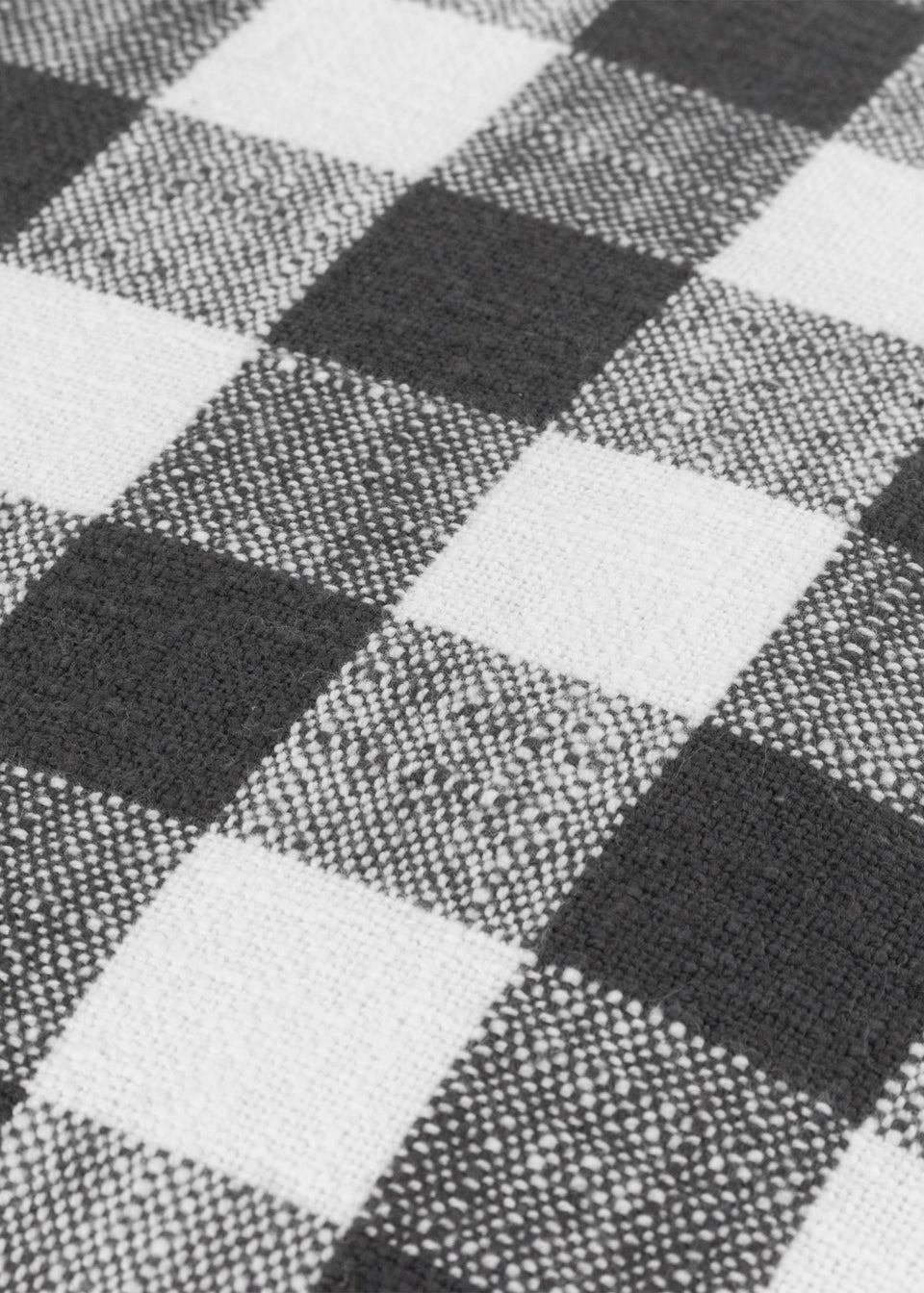 Yard Barton Check Fringed Filled Cushion (45 x 45 x 8 cm)