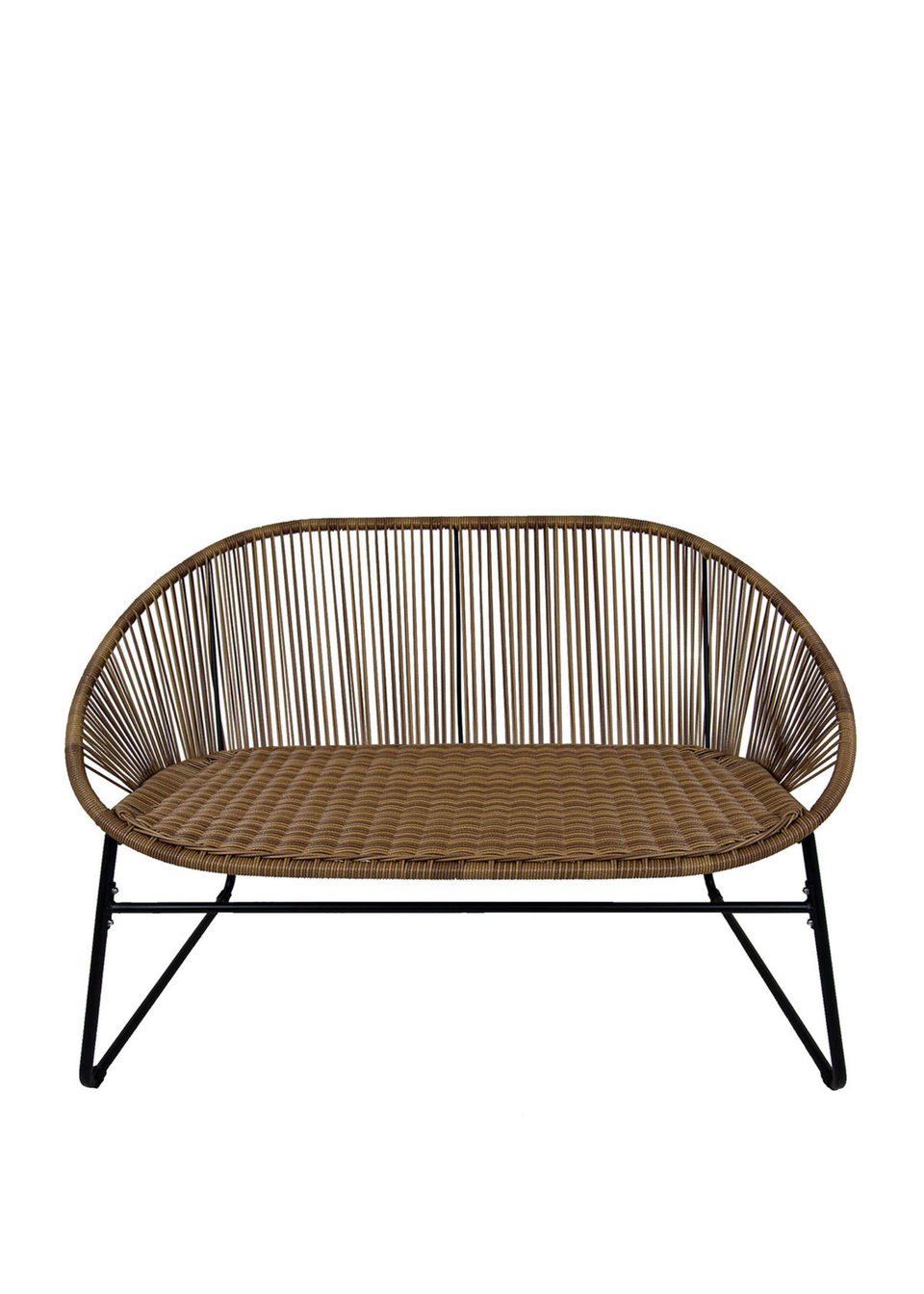 Charles Bentley Zanzibar 2 Seater Natural Garden Bench (H77 x D67cm x W118cm)