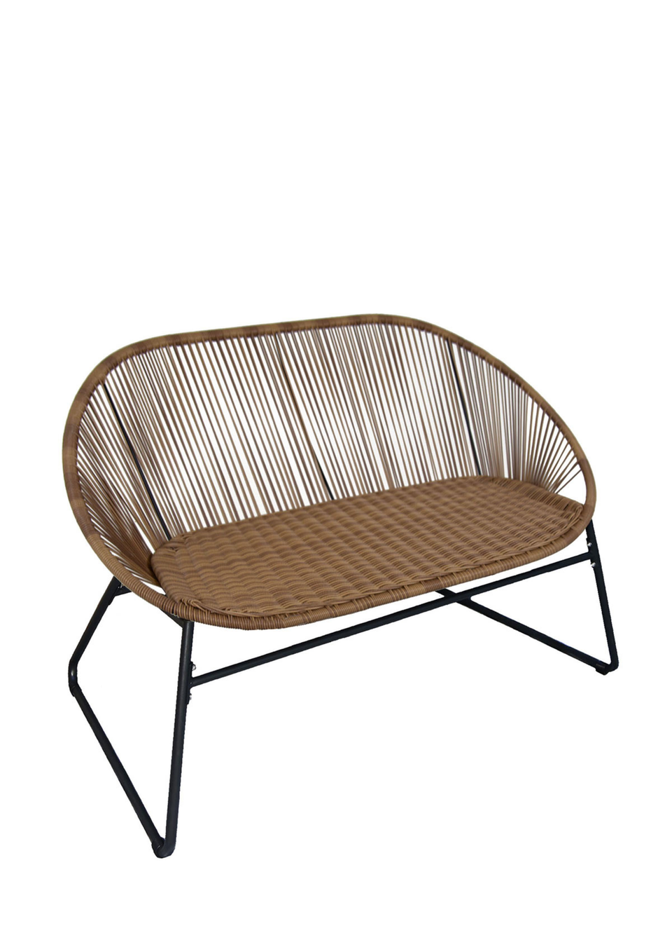 Charles Bentley Zanzibar 2 Seater Natural Garden Bench (H77 x D67cm x W118cm)