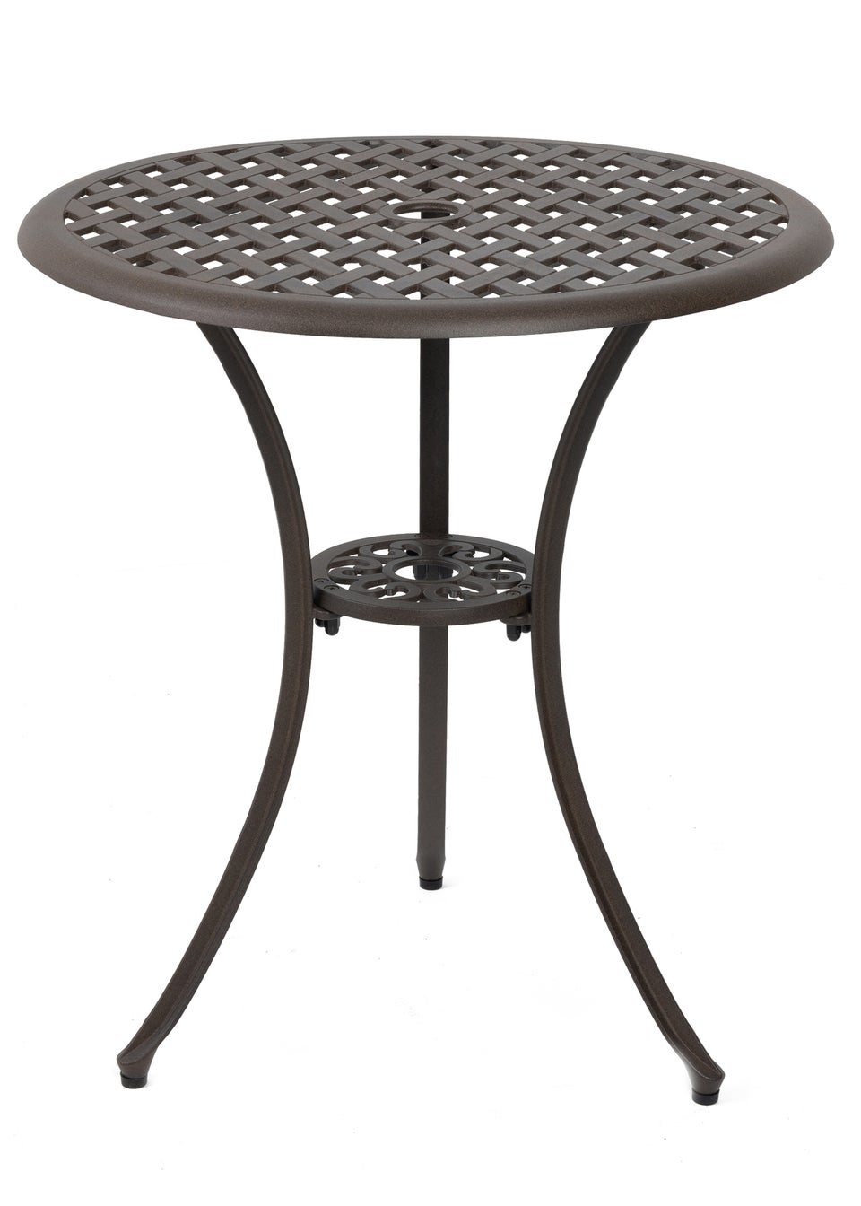 Charles Bentley Furniture Cast Aluminium Bistro Set Black Table & 2 Arm Chairs (3 Piece)