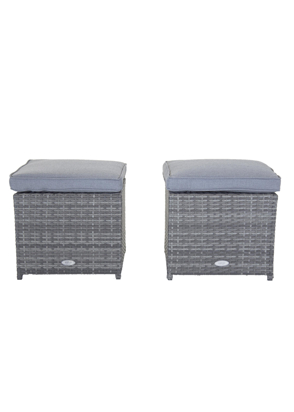 Grey rattan garden stools best sale