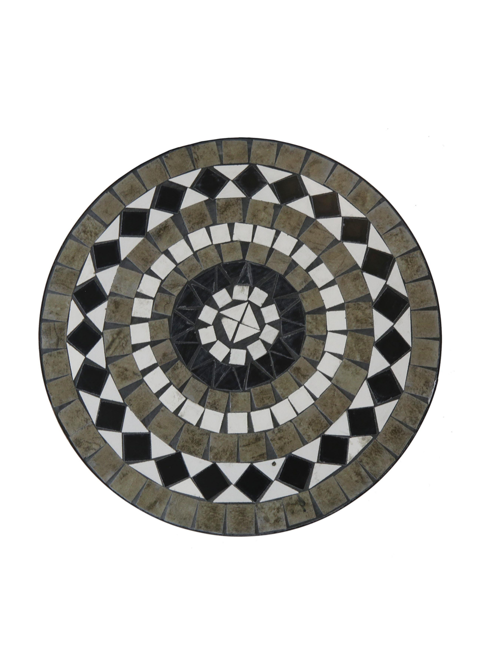 Charles Bentley Mosaic Garden & Outdoor Black Dining Bistro Set for Two (Dia.60 x H72cm)