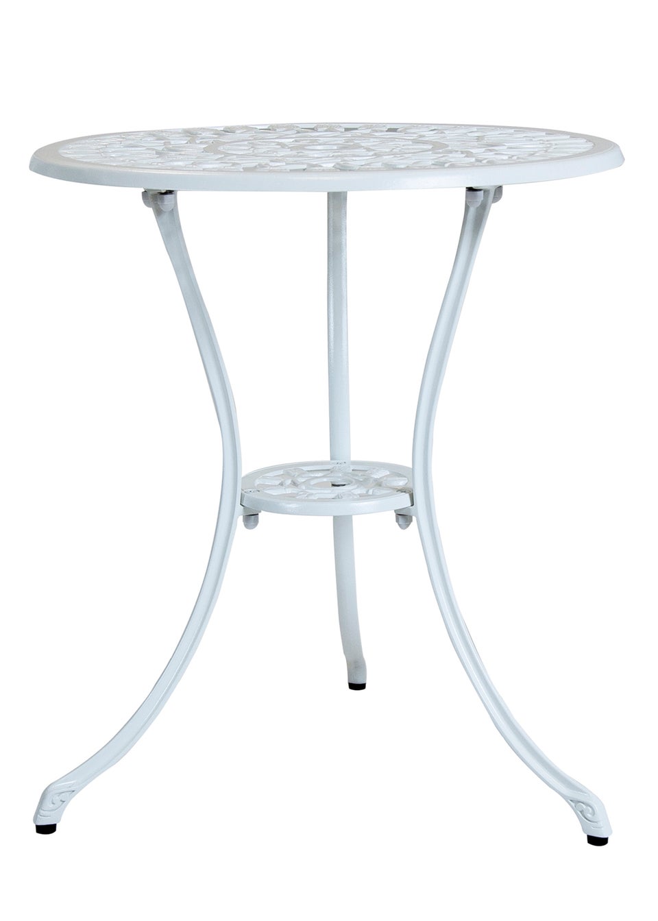 Charles Bentley Tulip Cast Aluminium White Patio Bistro Set Table & 2 Chairs (3 Piece)
