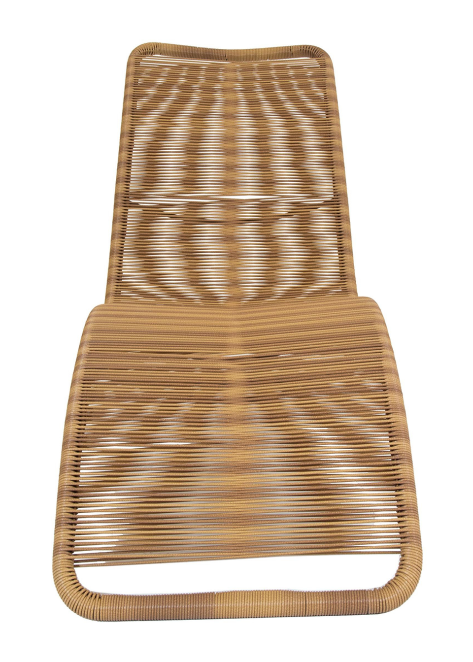 Charles Bentley Zanzibar Sun Lounger Bed Natural Sunbed Seat Garden Rattan (H76 x L59 X W161cm)