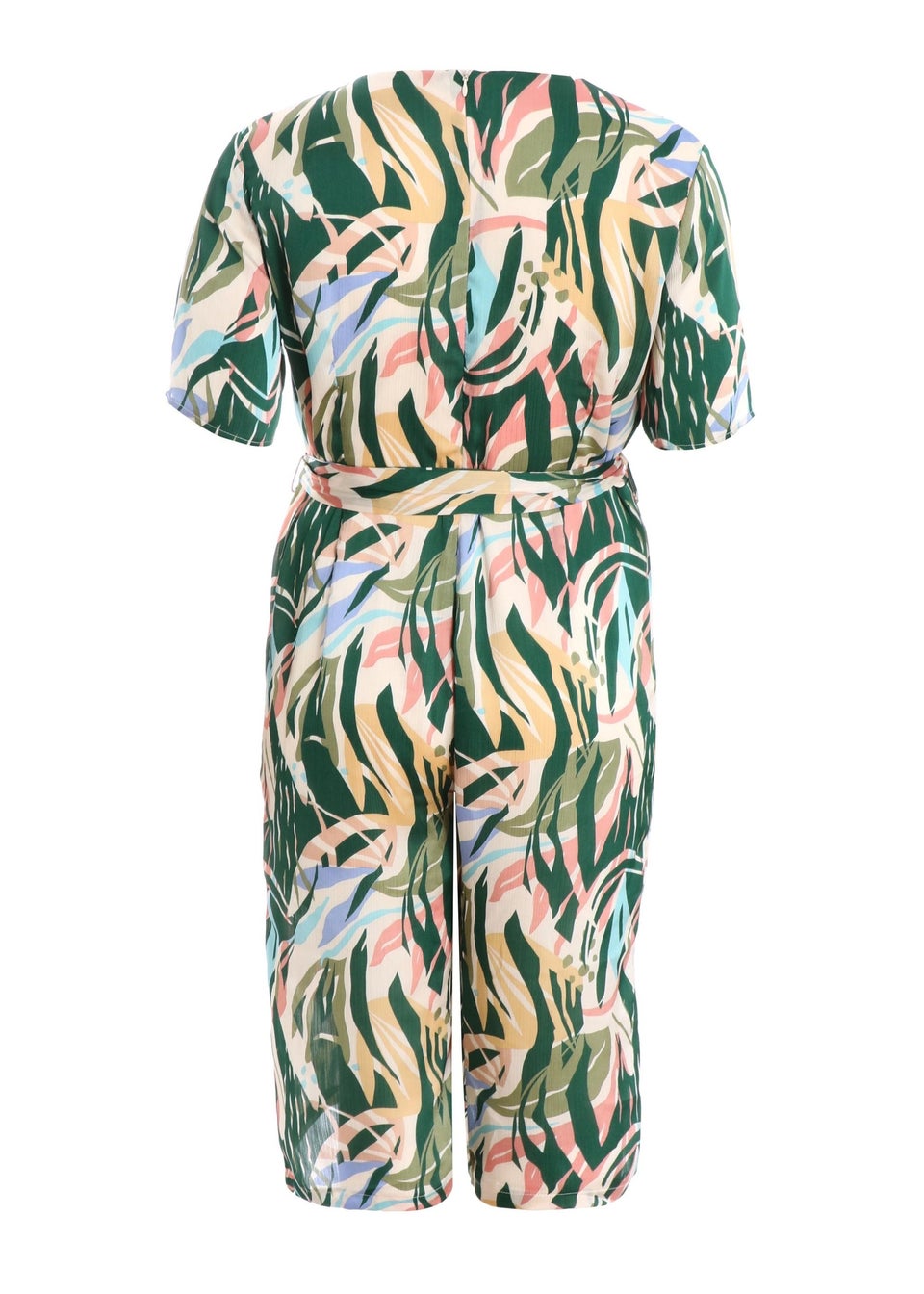 Quiz Multi Curve Tropical Wrap Culotte Jumpsuit Matalan