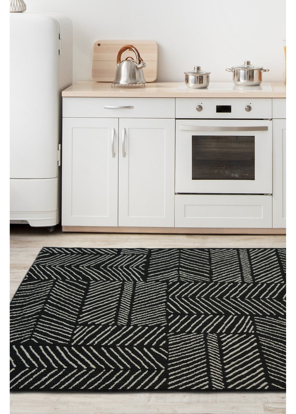 Homemaker Compass Black Geo Line Rug
