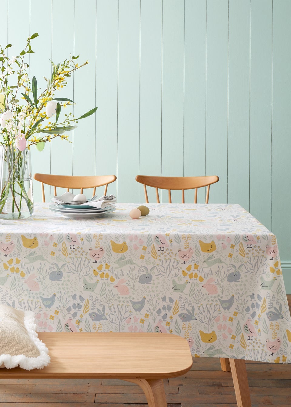 Catherine Lansfield Cottage Friends Cotton Table Cloth (137x229cm)