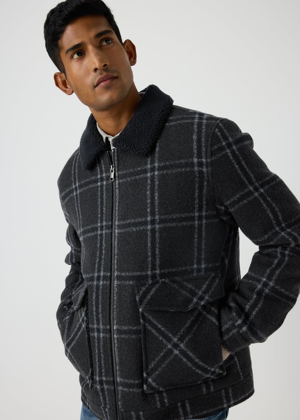 Checkered trucker jacket hotsell