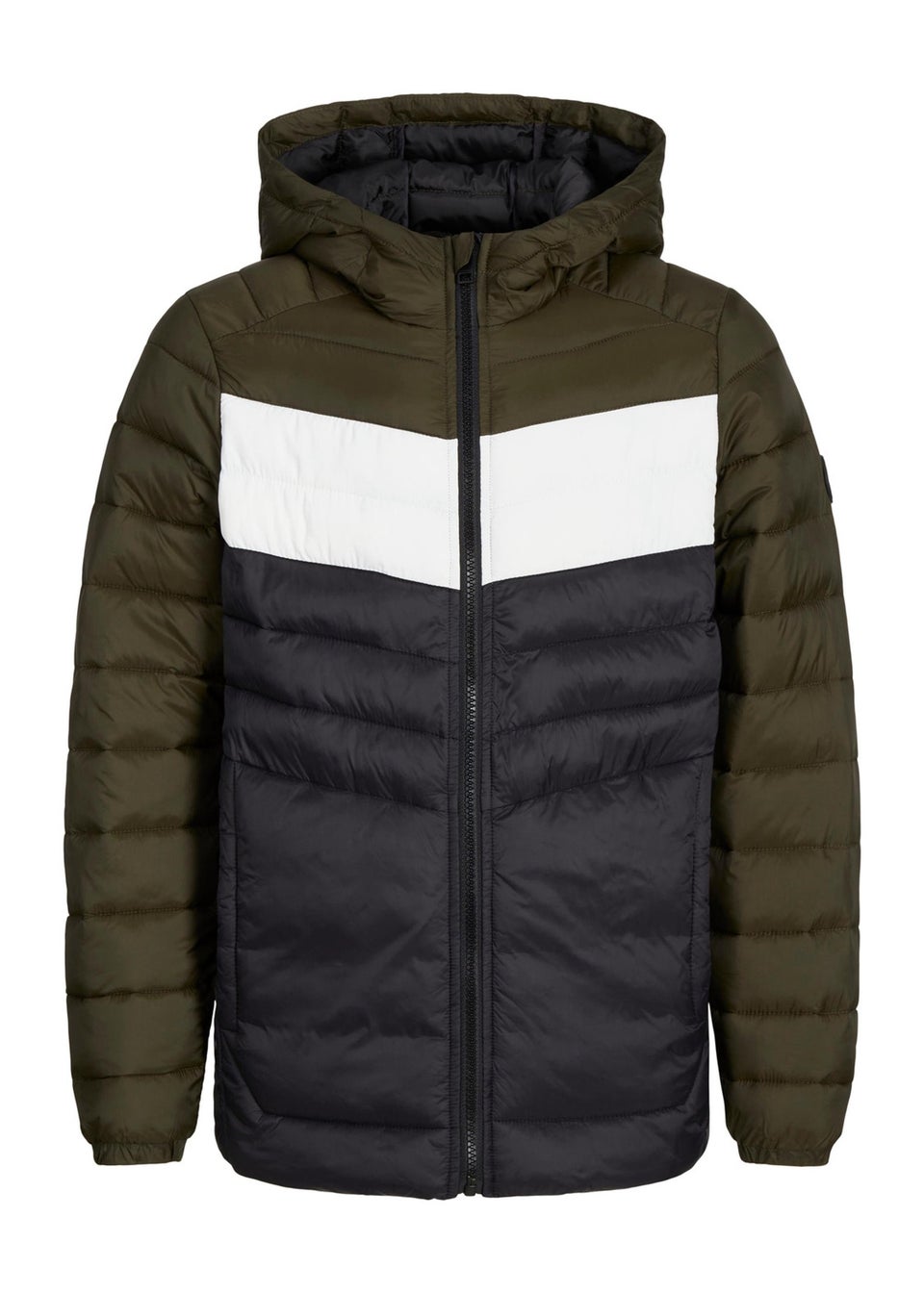Jack & Jones Kids Black Panel Puffer Jacket (8-16yrs)