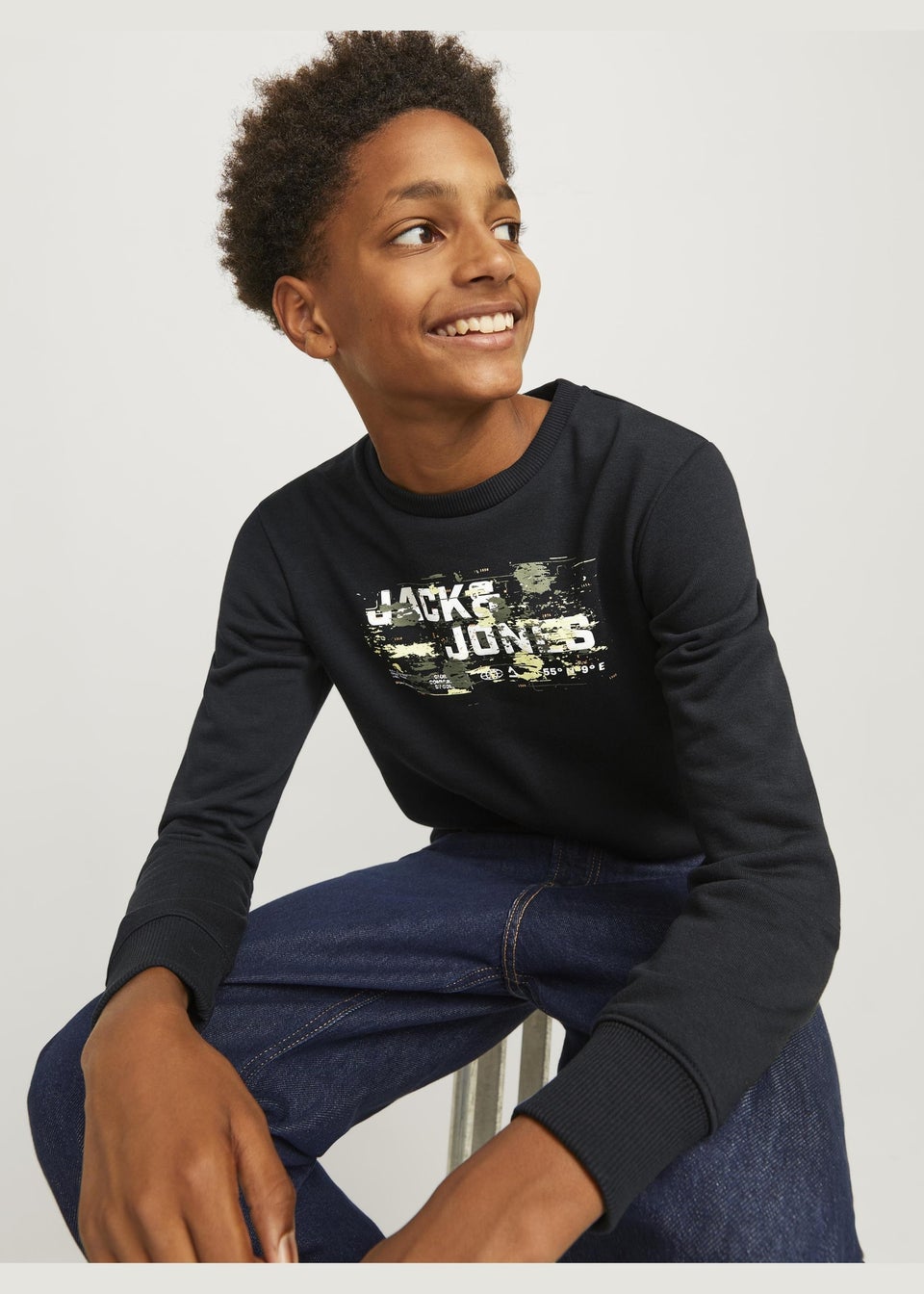 Jack & Jones Kids Black Logo Sweatshirt (6-16yrs)