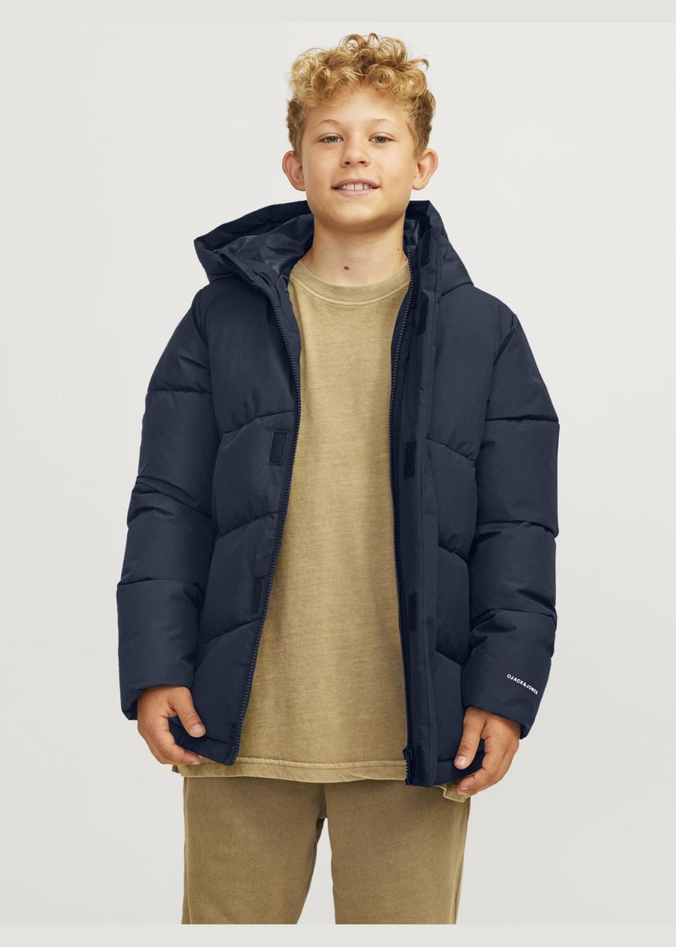Kids navy puffer jacket discount