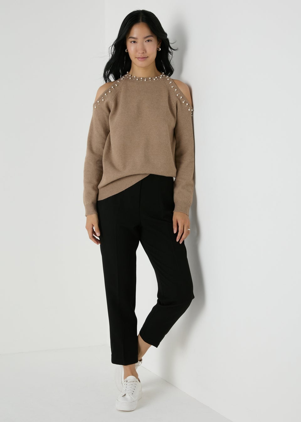 Et Vous Camel Cold Shoulder Jumpers Matalan