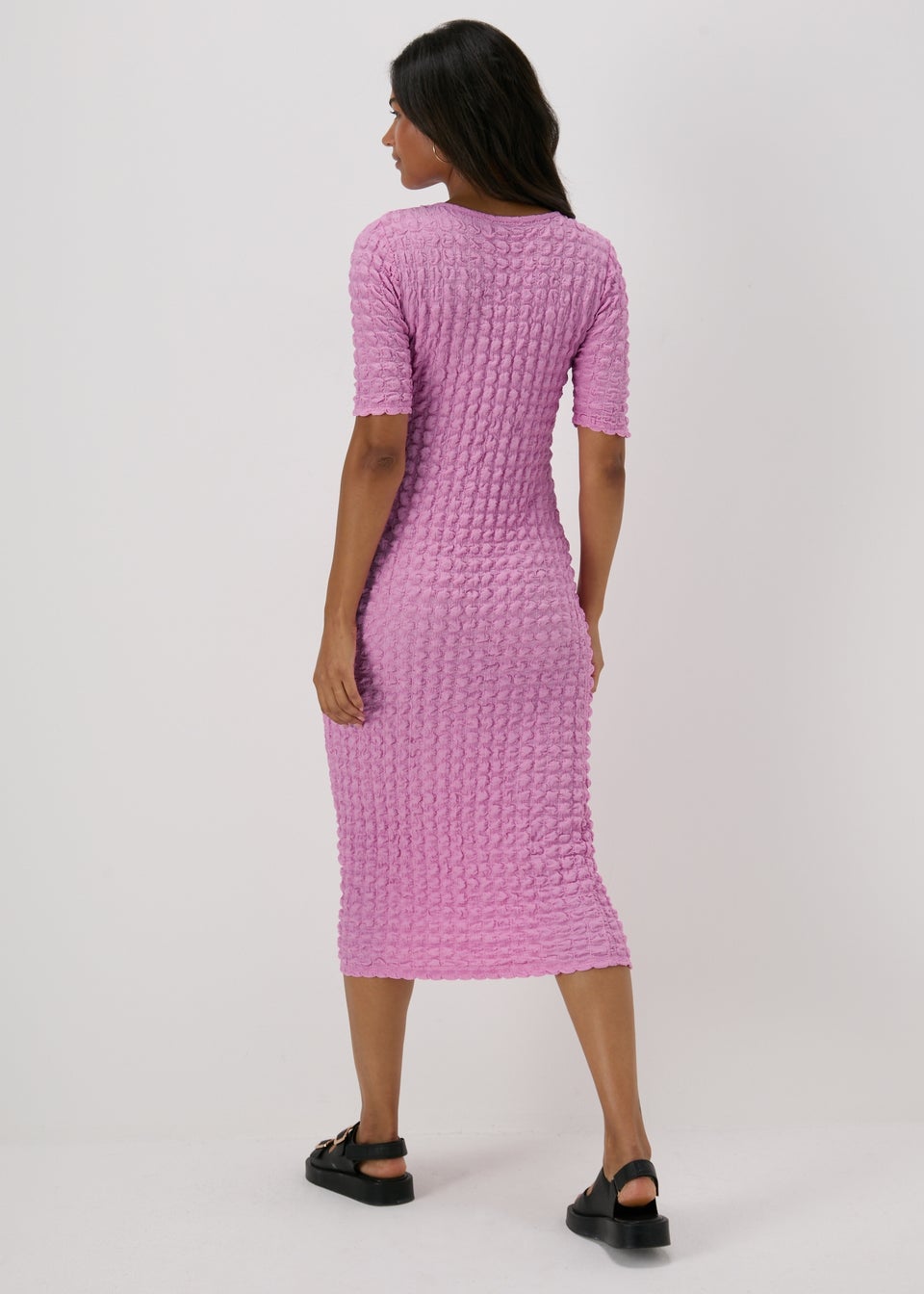 Pink Hyper Texture Midi Dress - Matalan