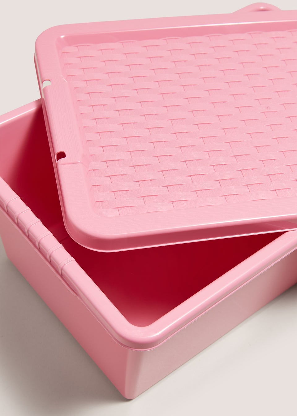 Pink Rattan Lid Storage Box (12L)