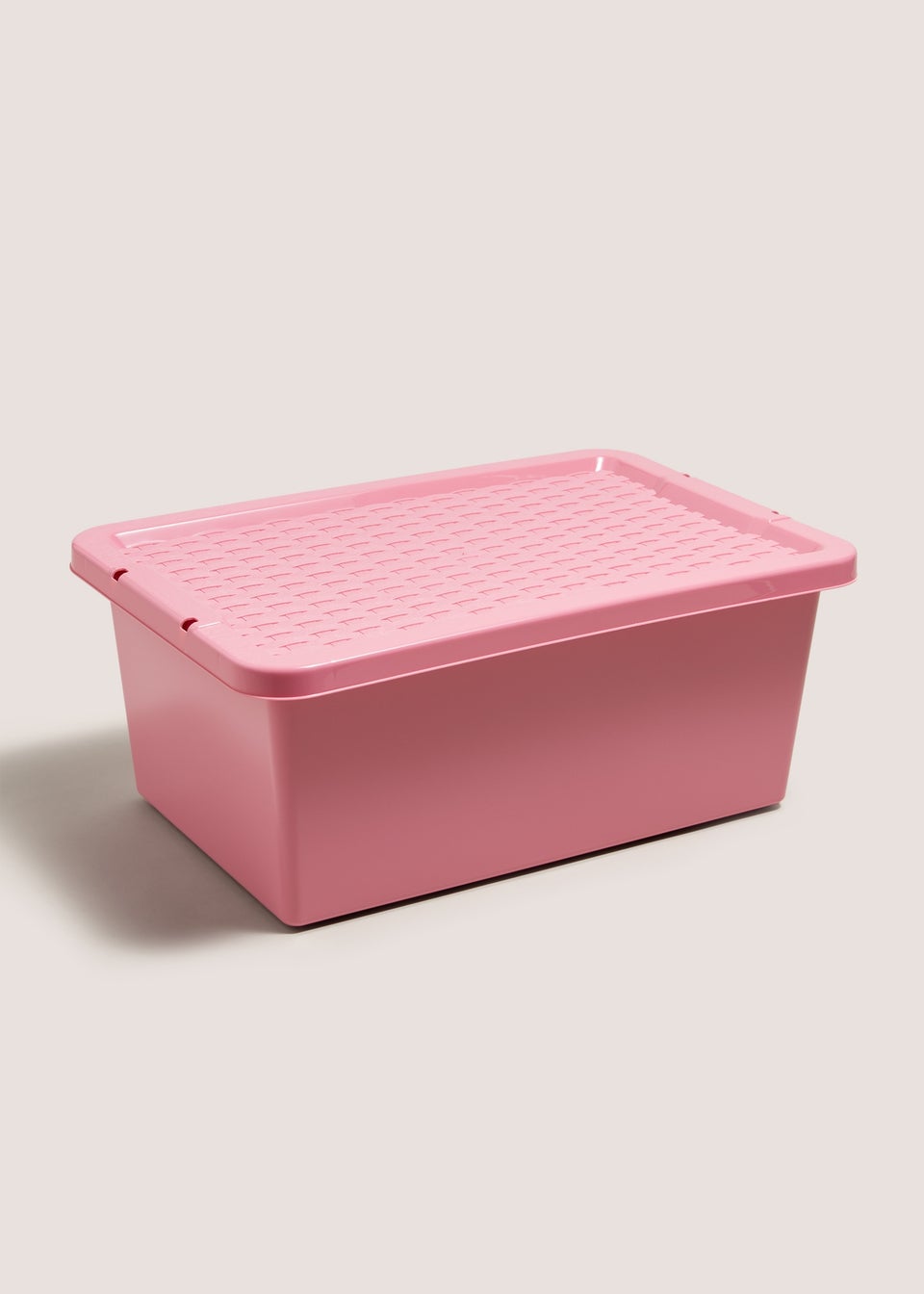 Pink Rattan Lid Storage Box (12L)