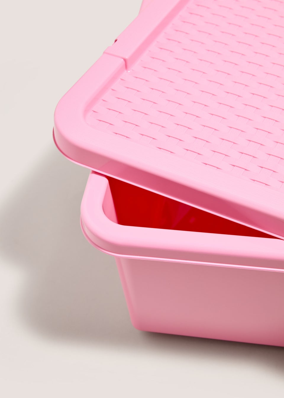 Pink Rattan Lid Storage Box (32L)