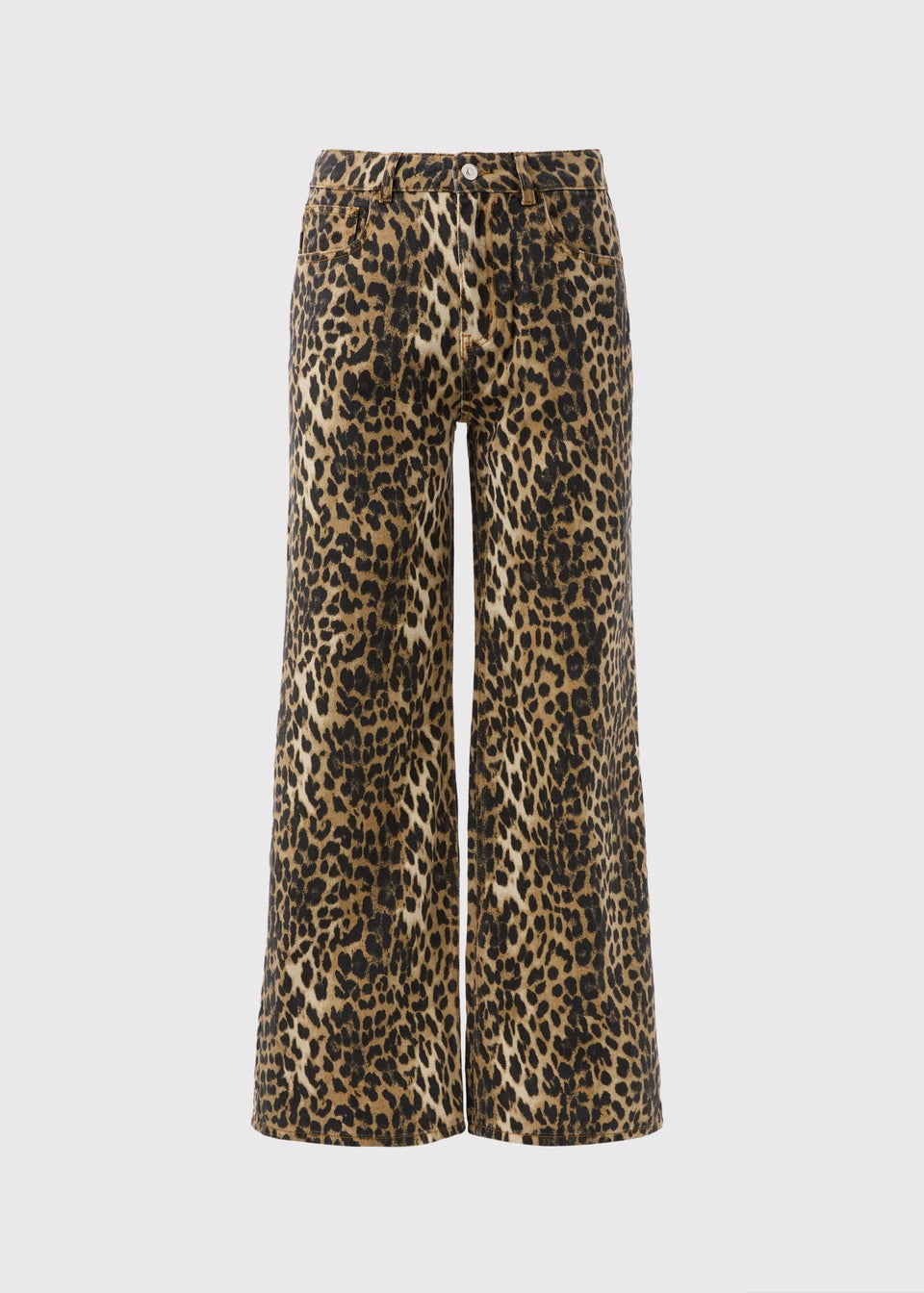Brown Animal Straight Leg Jeans