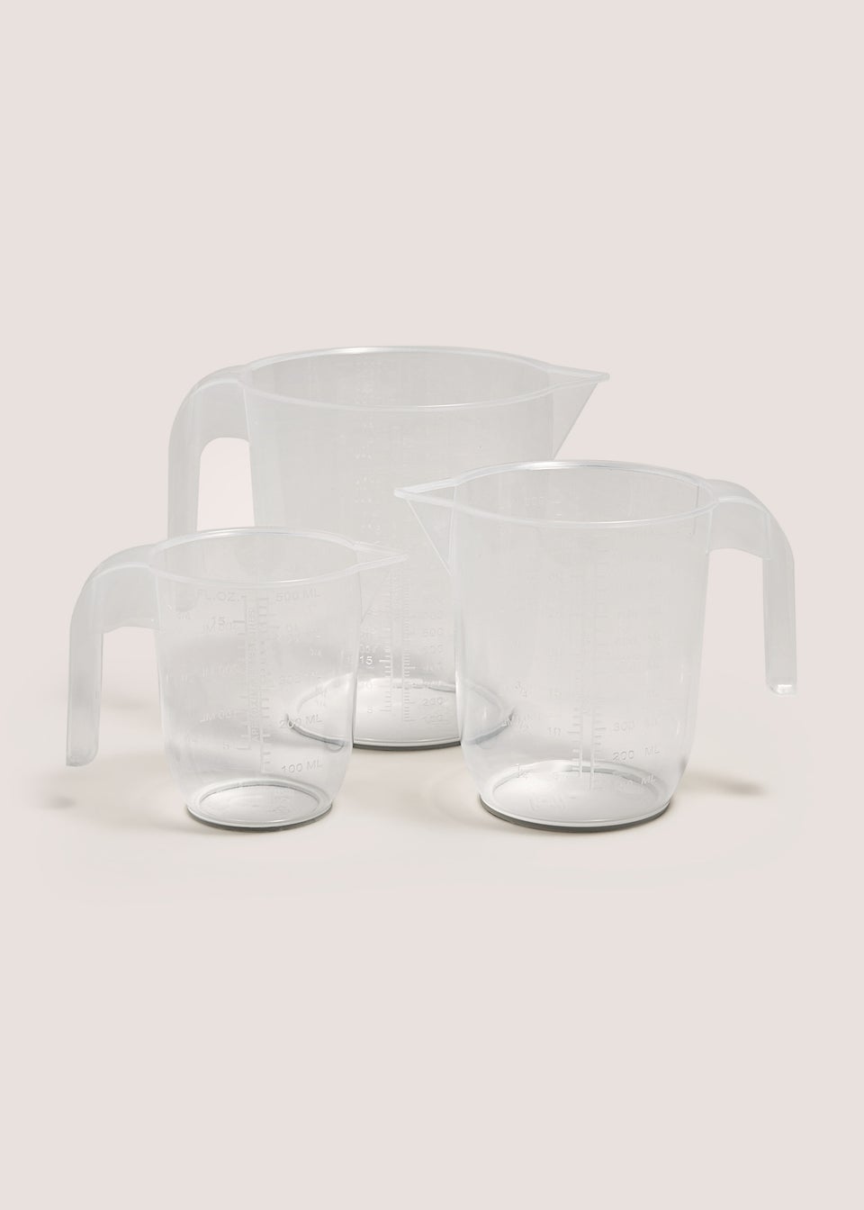 3 Pack Clear Jugs (2L, 1L, 0.5L)