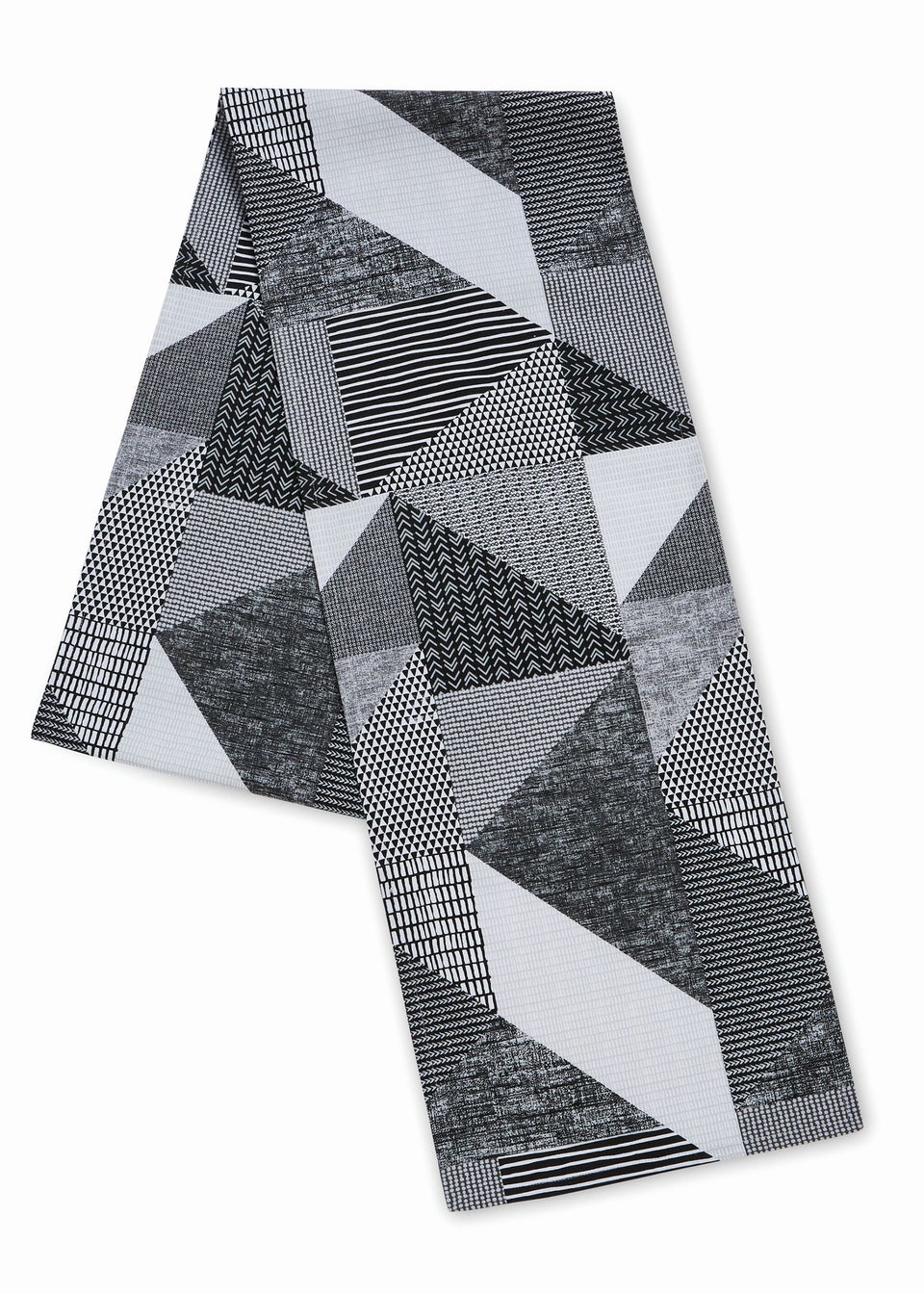 Catherine Lansfield Grey Larsson Geo Cotton Dining Table Runner (32x220 cm)