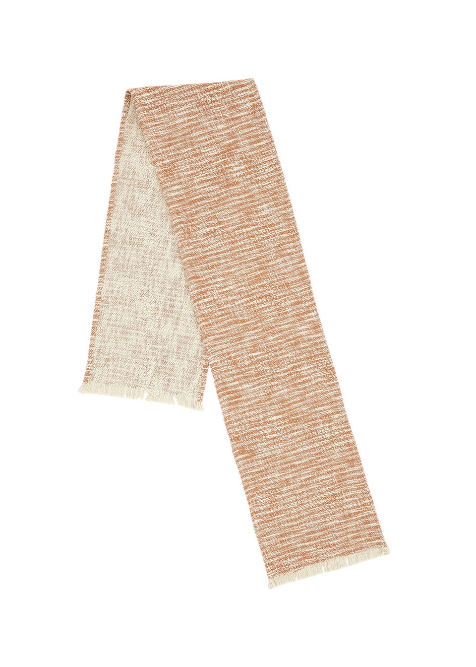 Pineapple Elephant Terracotta Textured Frayed Edge Cotton Dining Table Runner (33x220 cm)