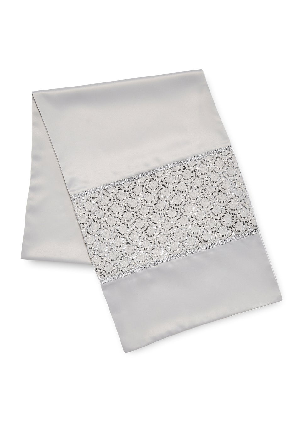 Catherine Lansfield Silver Deco Sequin Dining Table Runner (32x180 cm)