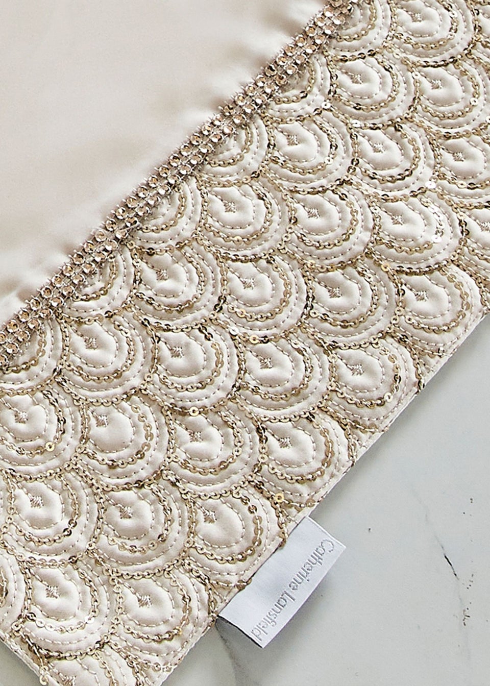 Catherine Lansfield Champagne Deco Sequin Dining Place Mat 4 Pack (30x46 cm)