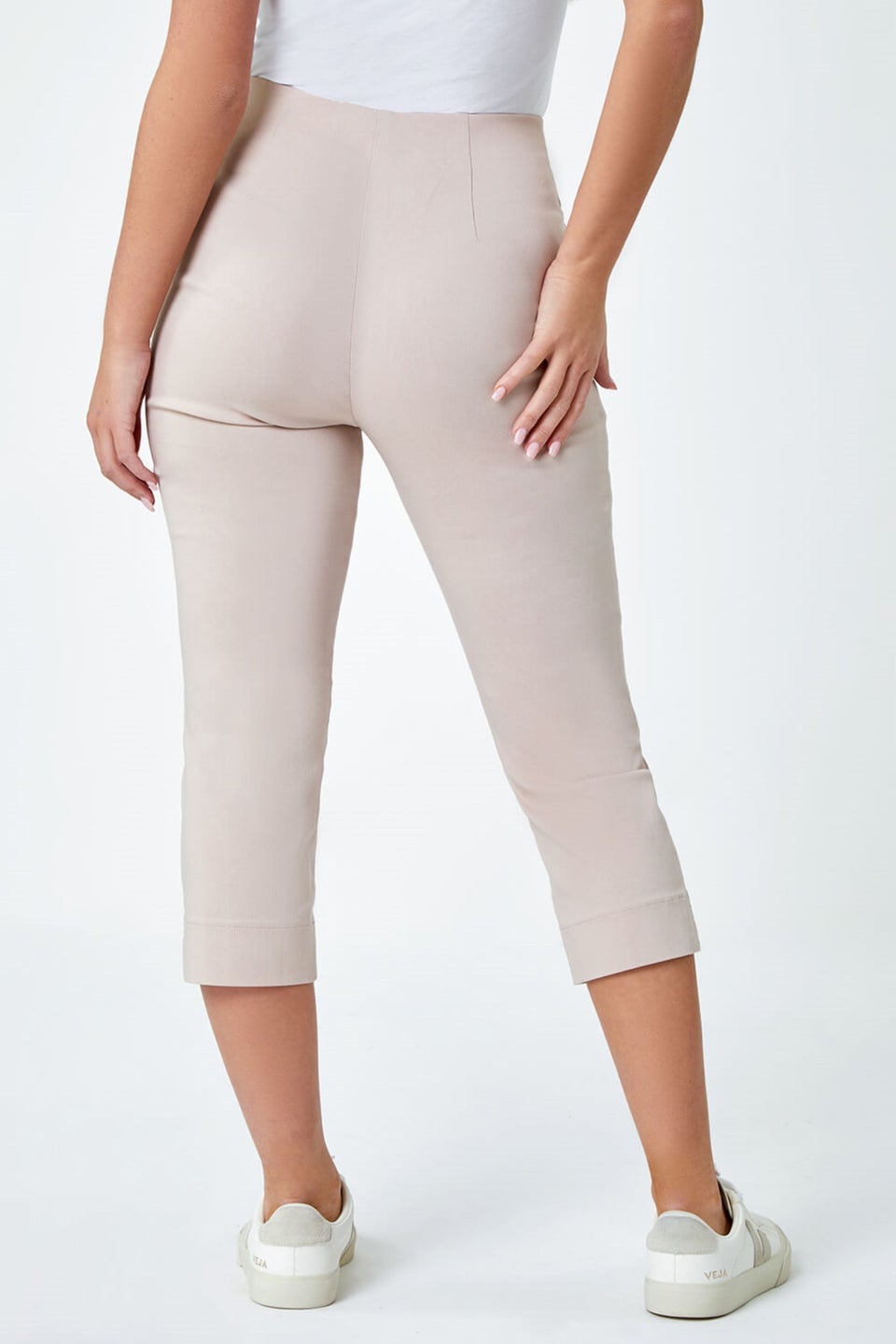 Roman Stone Petite Cropped Stretch Trousers
