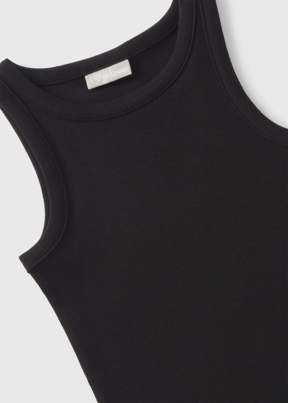 Girls Black Ribbed Dress (7-15yrs)